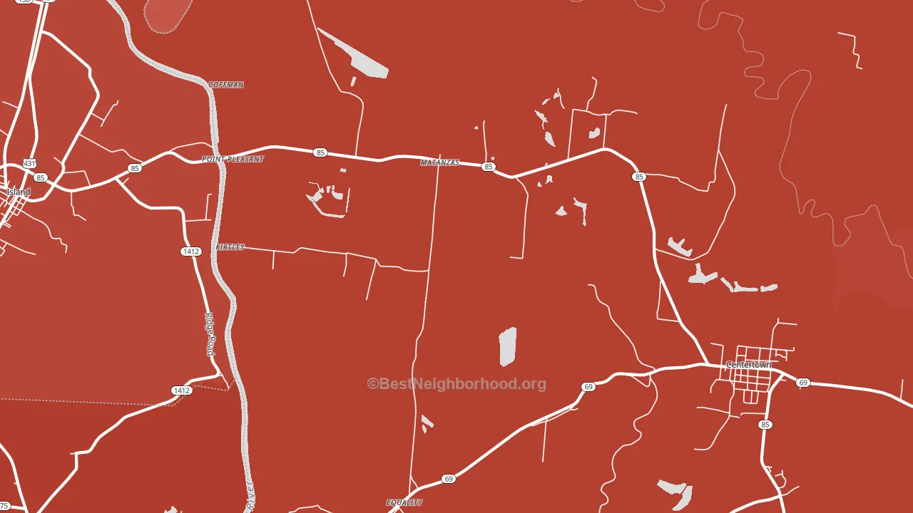 Matanzas, KY block-group political-lean map