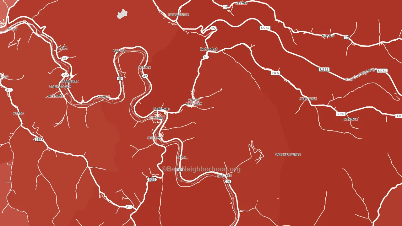 Matewan, WV block-group political-lean map