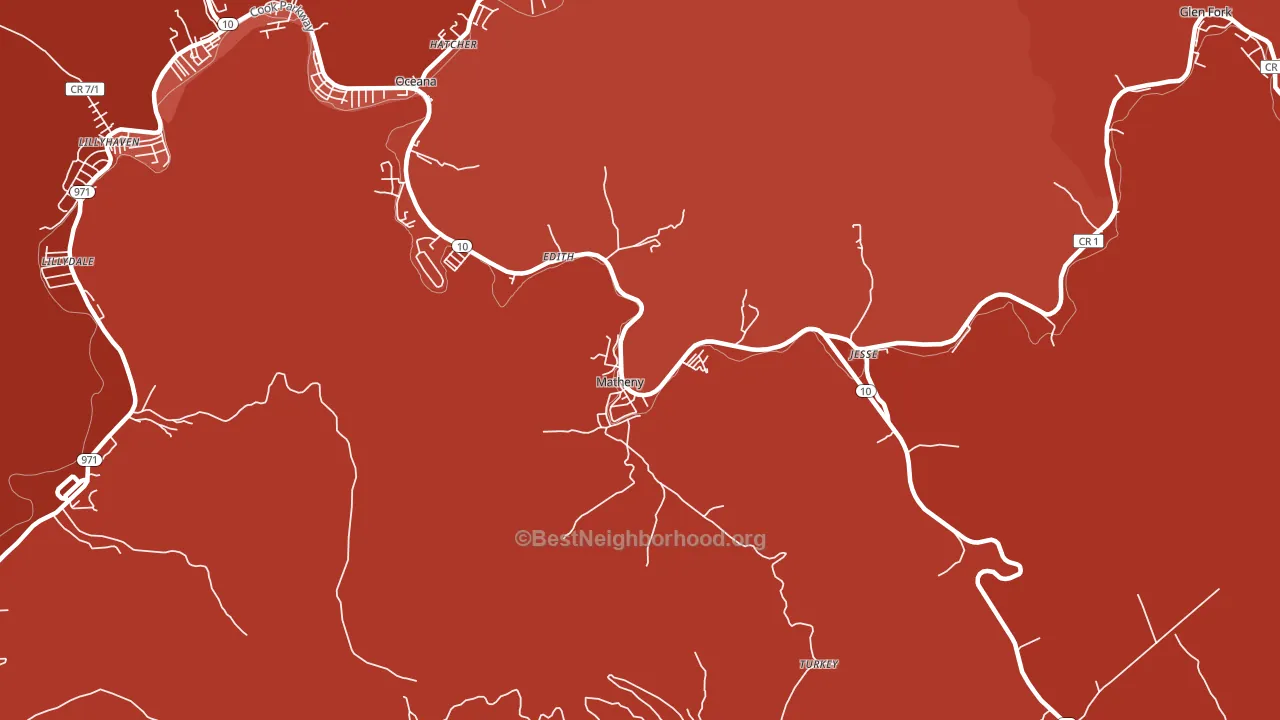 Matheny, WV block-group political-lean map