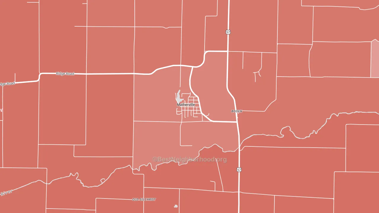 Matherville, IL block-group political-lean map