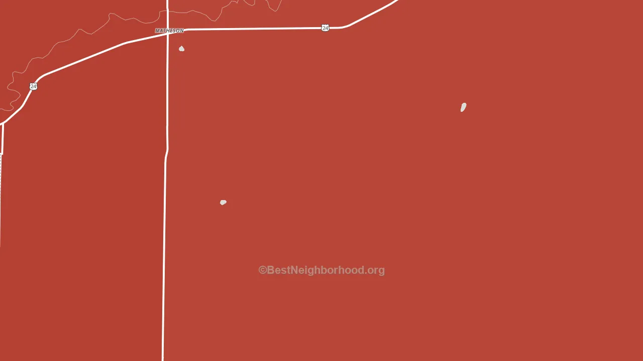Matheson, CO block-group political-lean map