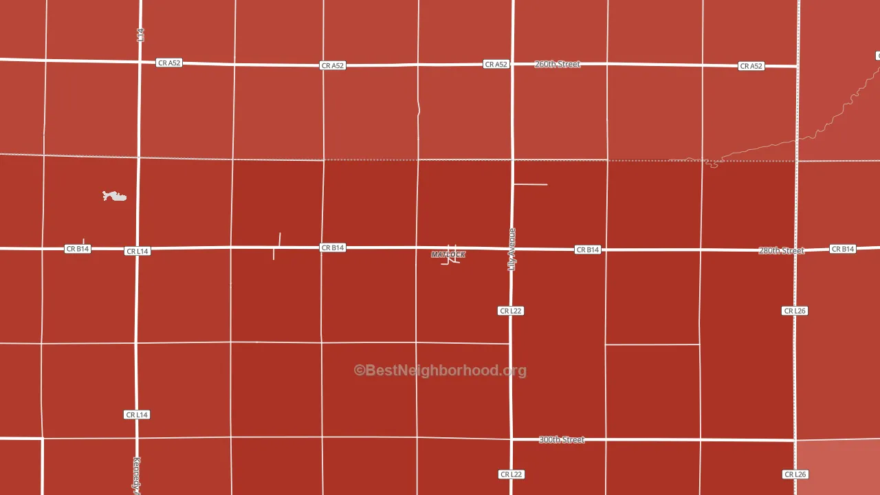 Matlock, IA block-group political-lean map