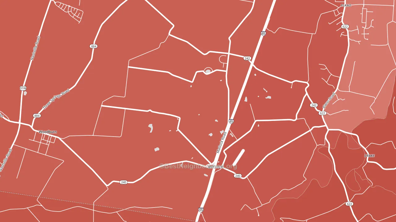 Matlock, KY block-group political-lean map