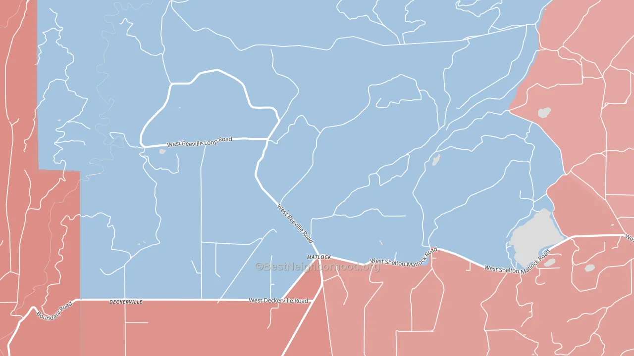Matlock, WA block-group political-lean map