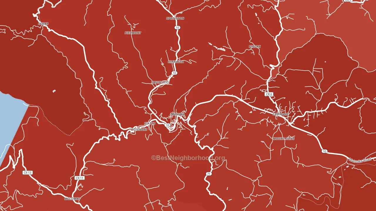 Matoaka, WV block-group political-lean map
