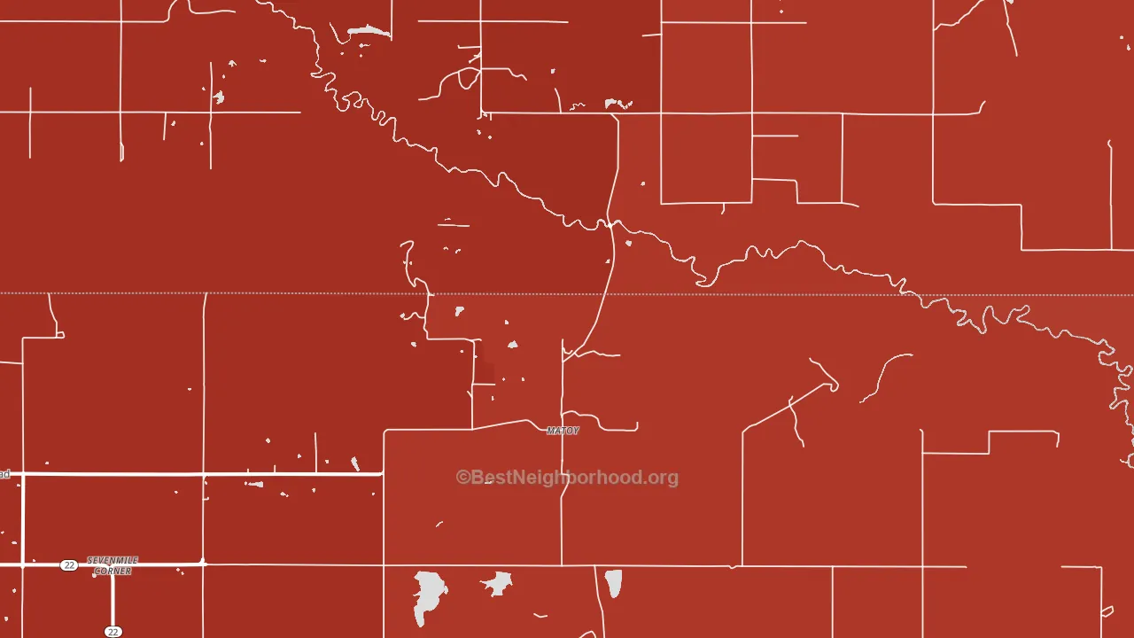 Matoy, OK block-group political-lean map