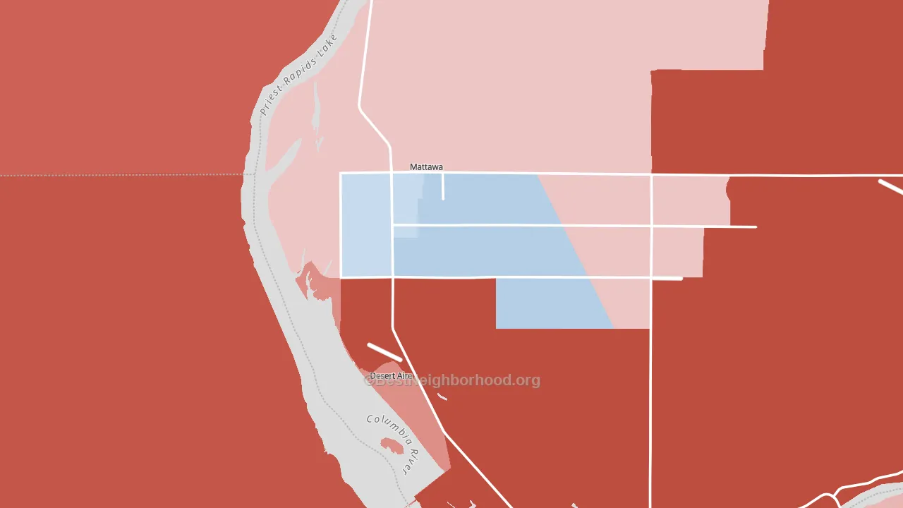 Mattawa, WA block-group political-lean map