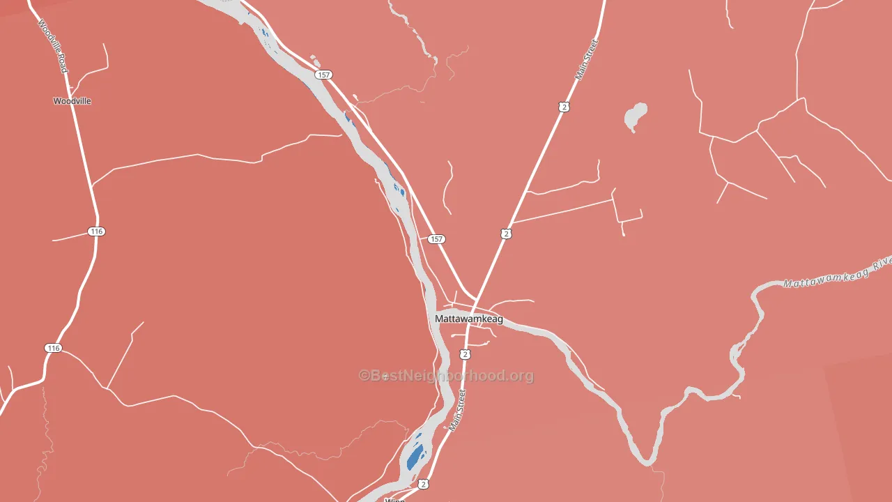 Mattawamkeag, ME block-group political-lean map