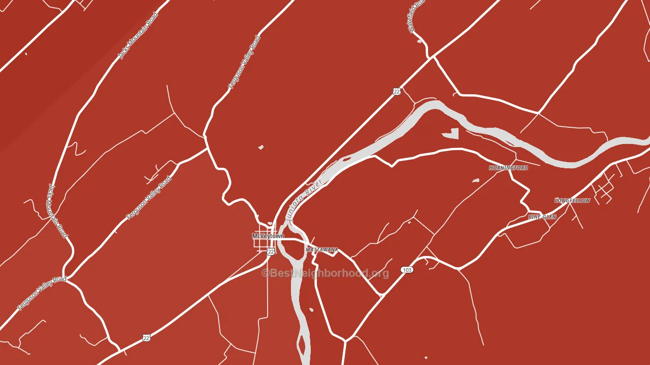Mattawana, PA block-group political-lean map