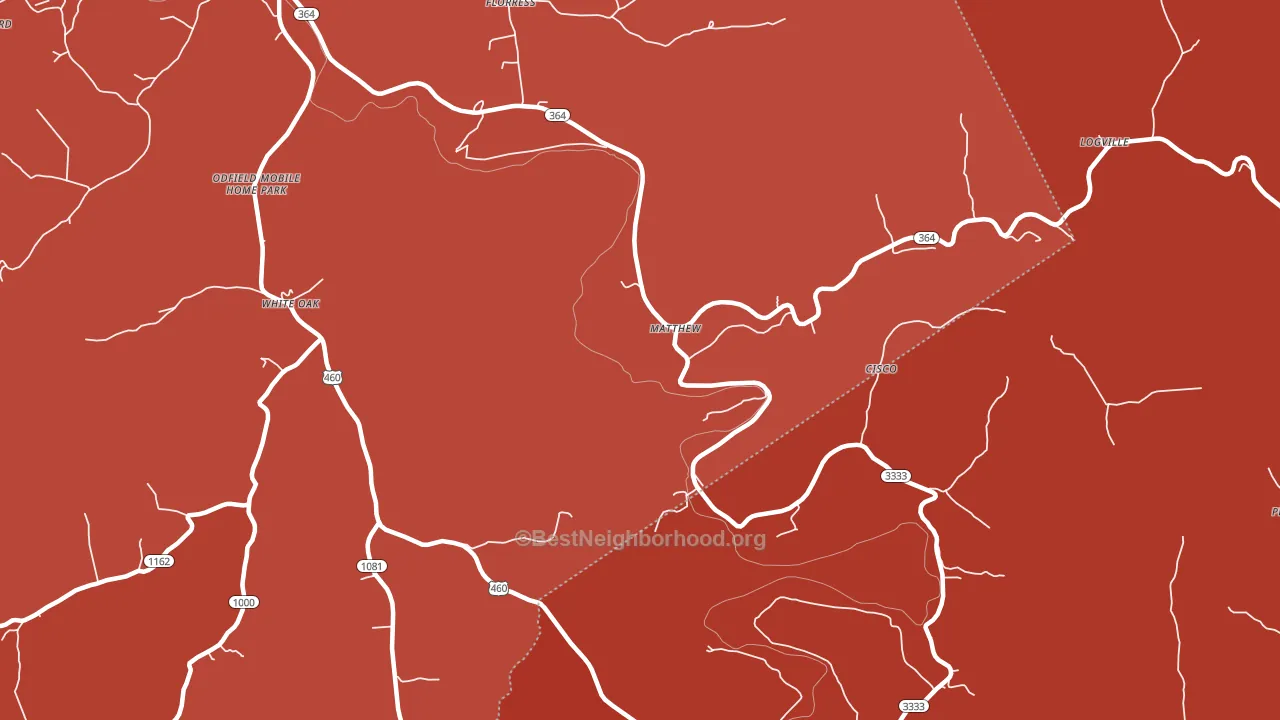 Matthew, KY block-group political-lean map