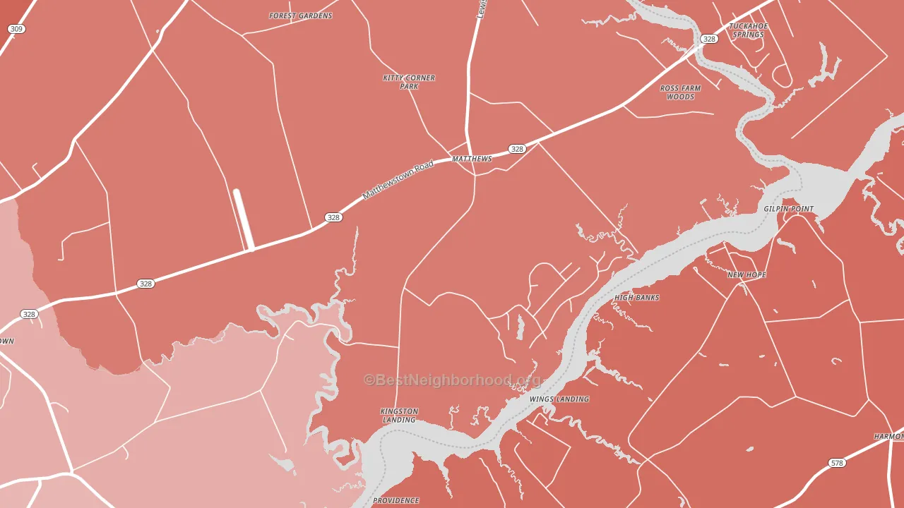Matthews, MD block-group political-lean map