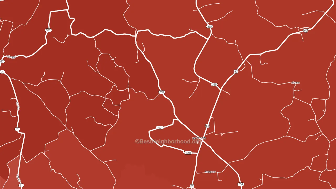 Mattoon, KY block-group political-lean map