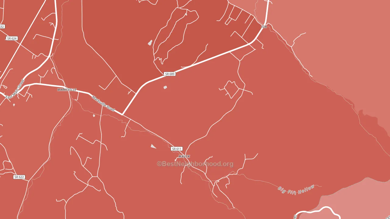 Mauck, VA block-group political-lean map