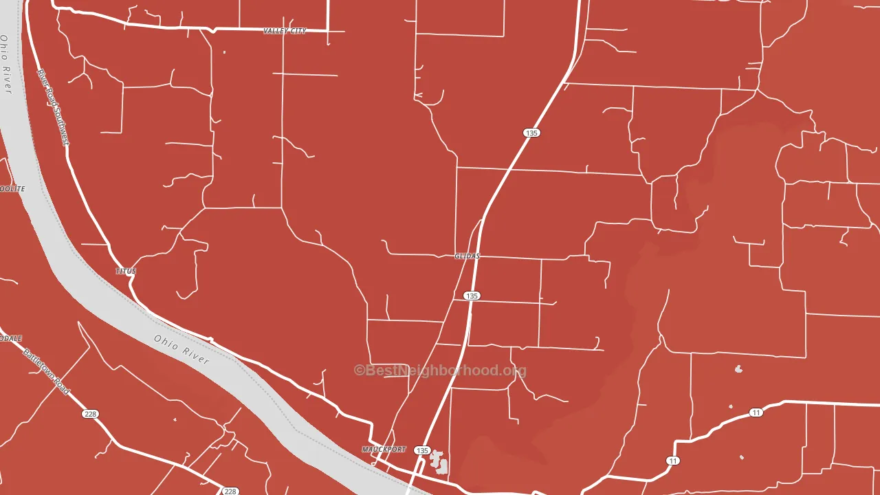 Mauckport, IN block-group political-lean map