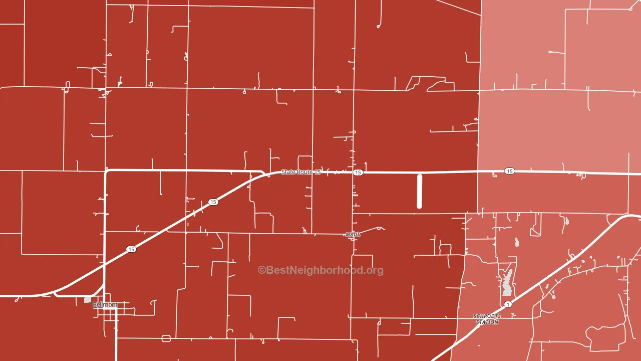 Maud, IL block-group political-lean map