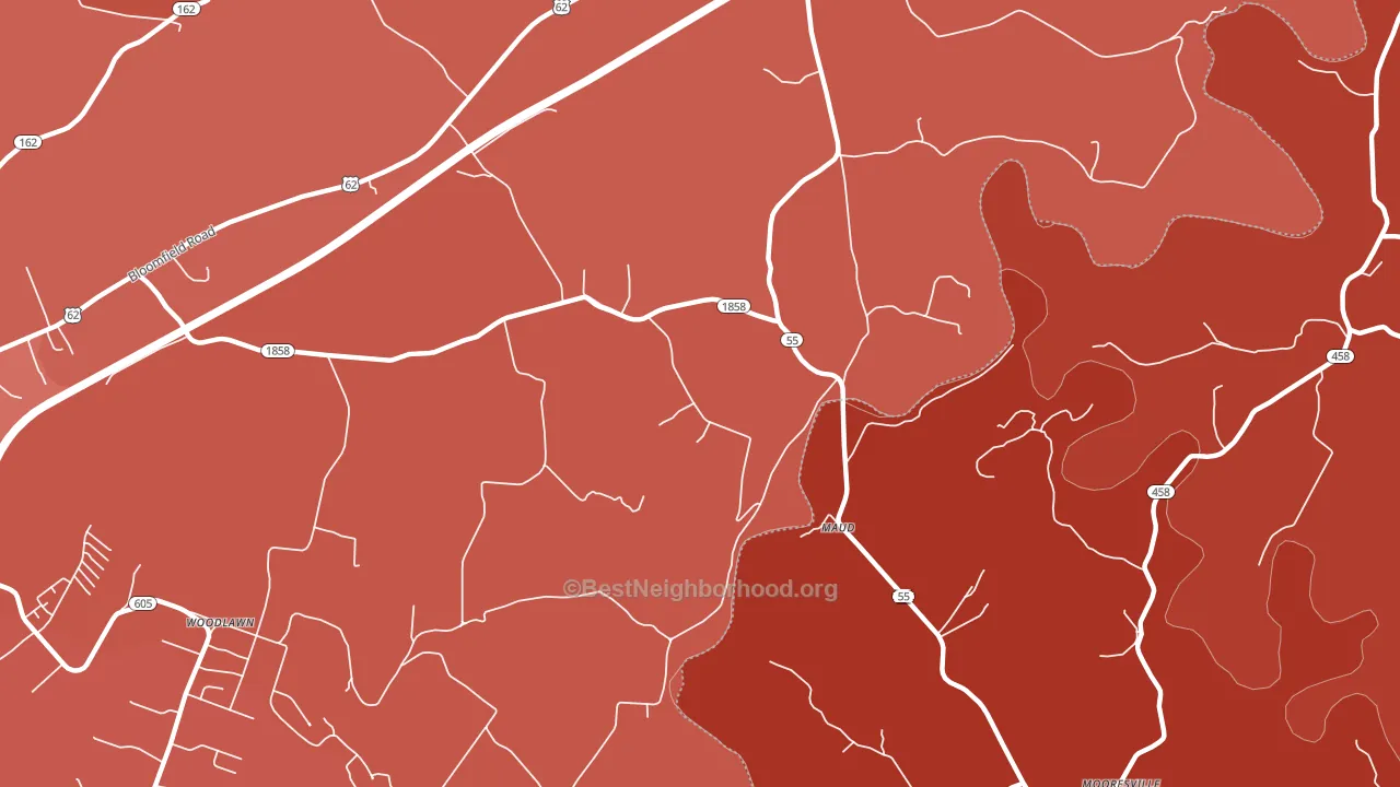 Maud, KY block-group political-lean map