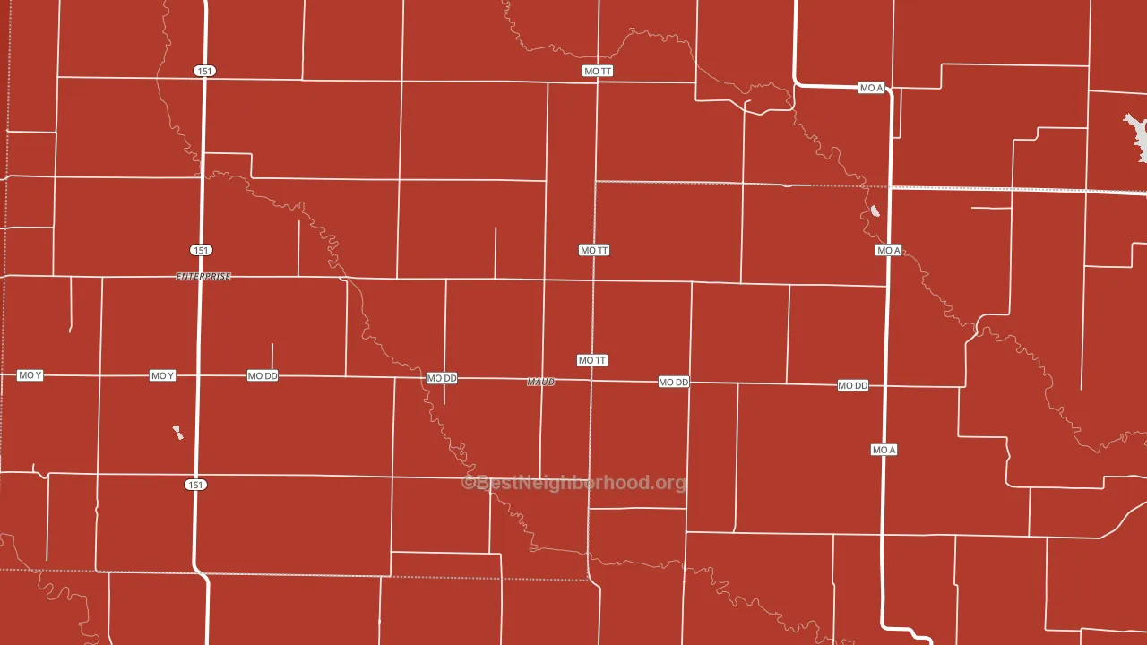 Maud, MO block-group political-lean map