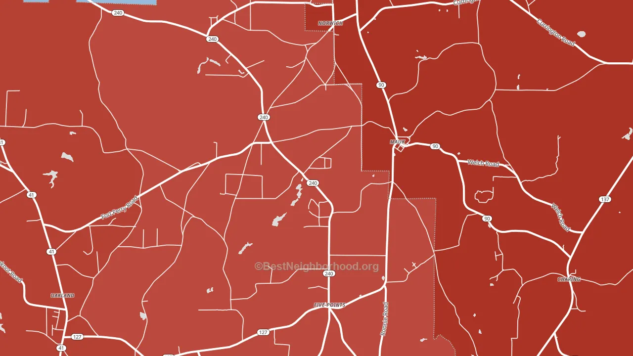 Mauk, GA block-group political-lean map
