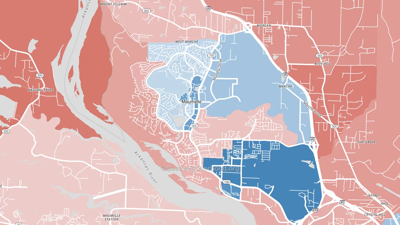 Maumelle, AR block-group political-lean map