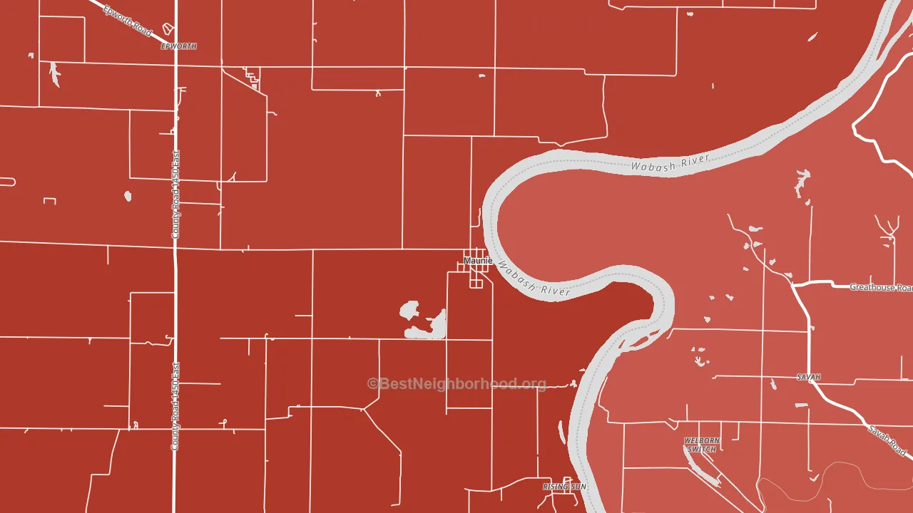 Maunie, IL block-group political-lean map