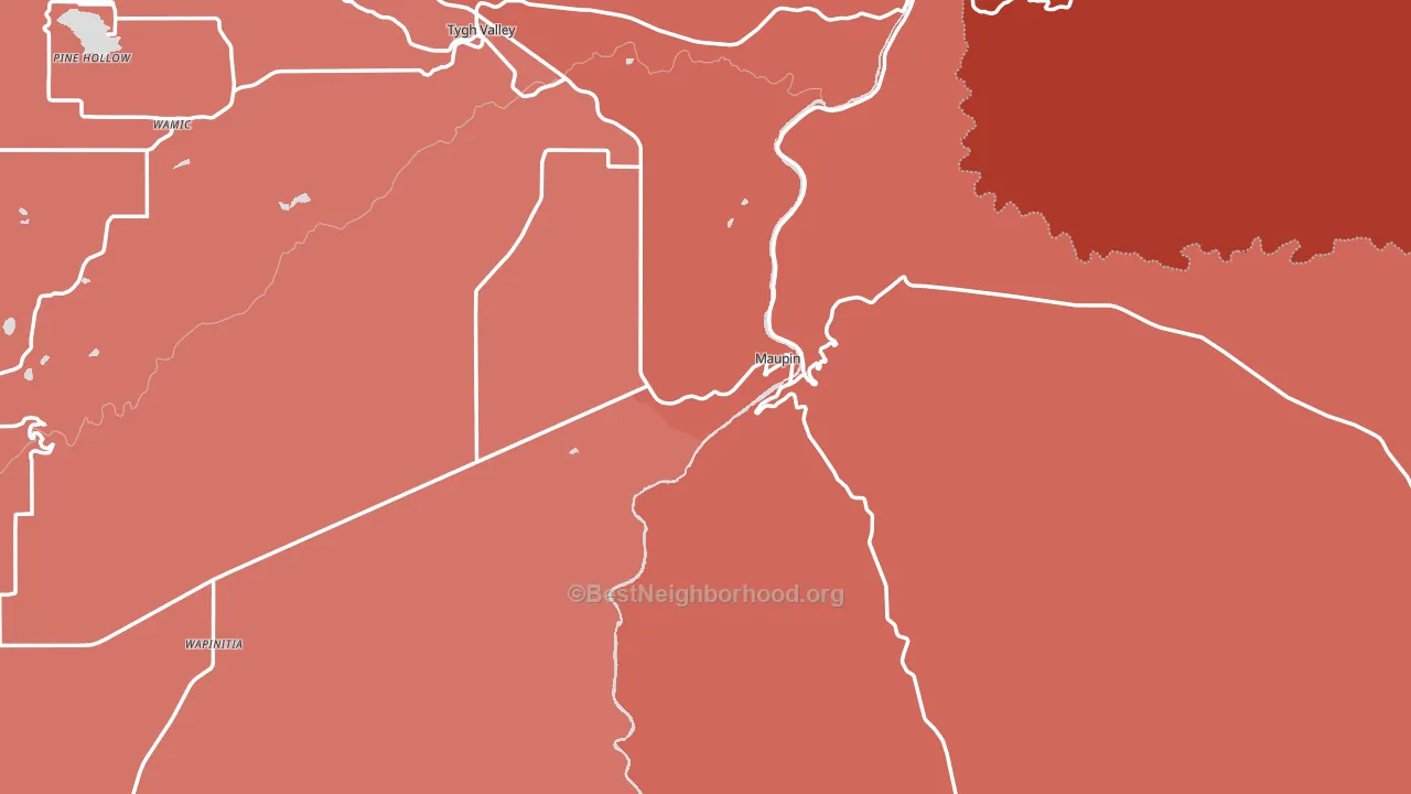 Maupin, OR block-group political-lean map