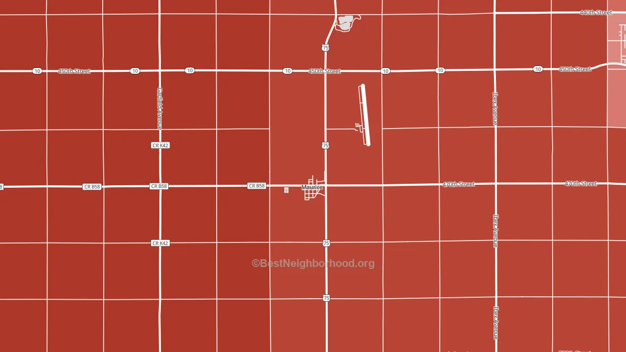 Maurice, IA block-group political-lean map