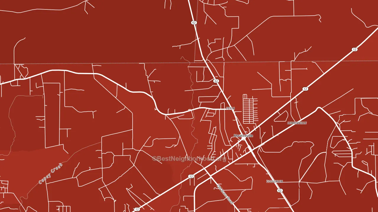 Mauriceville, TX block-group political-lean map