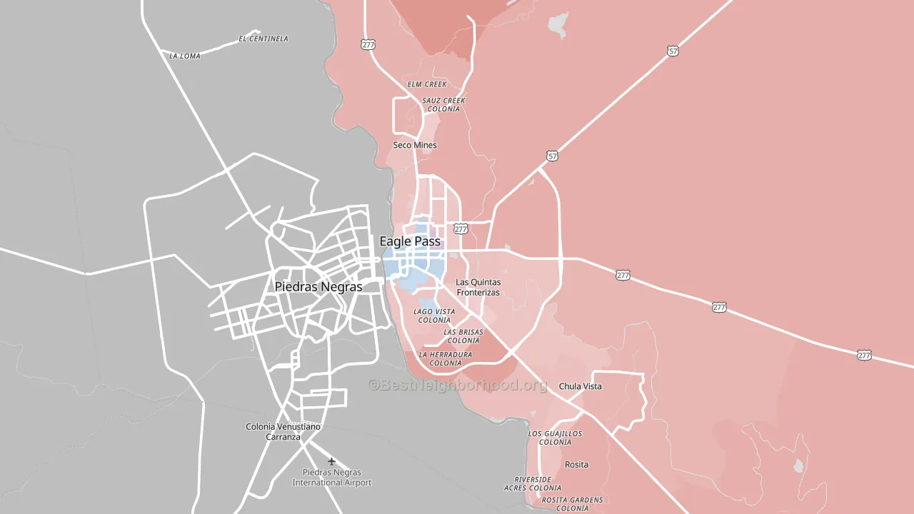 Maverick County, TX block-group political-lean map