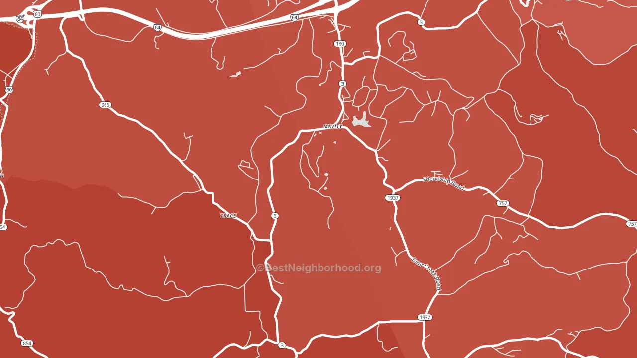 Mavity, KY block-group political-lean map