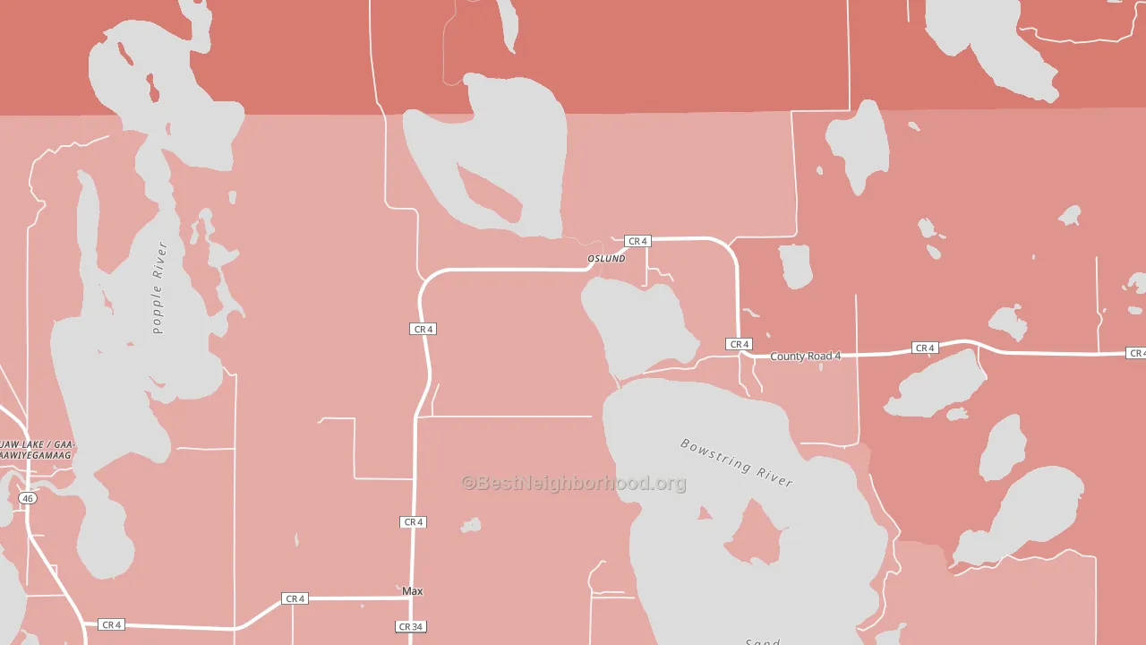 Max, MN block-group political-lean map