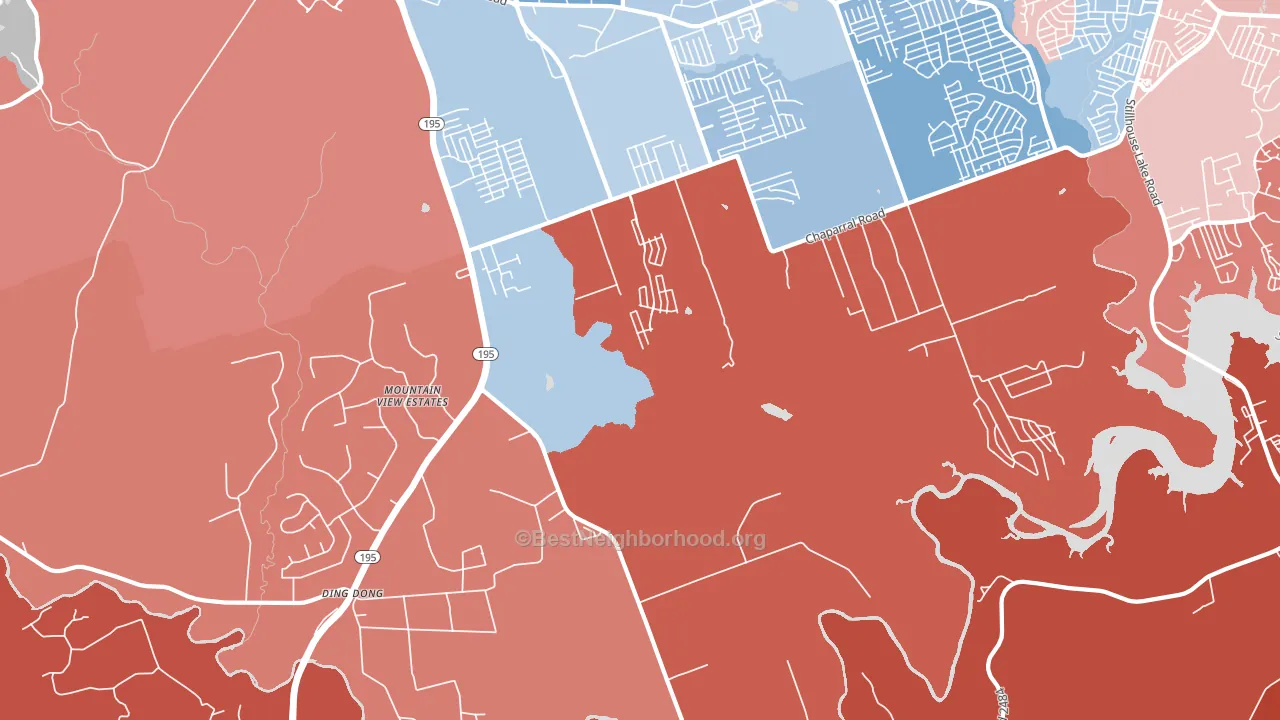Maxdale, TX block-group political-lean map