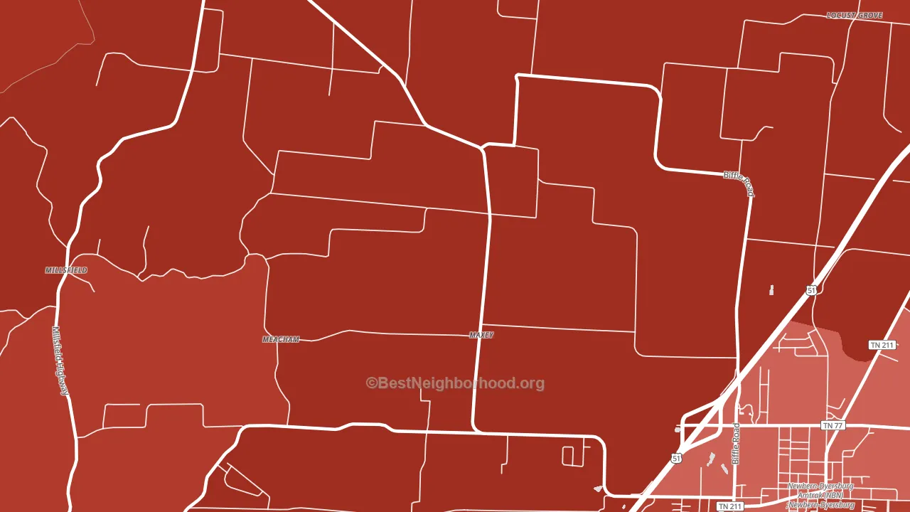 Maxey, TN block-group political-lean map
