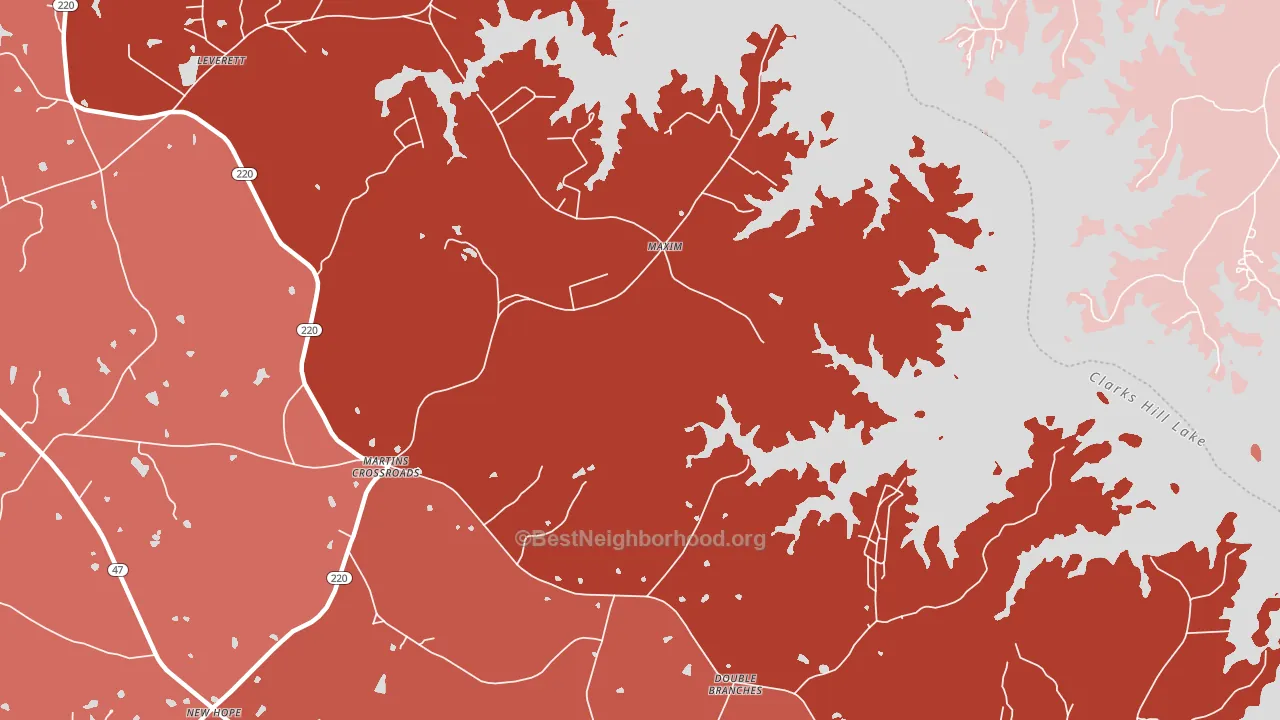 Maxim, GA block-group political-lean map