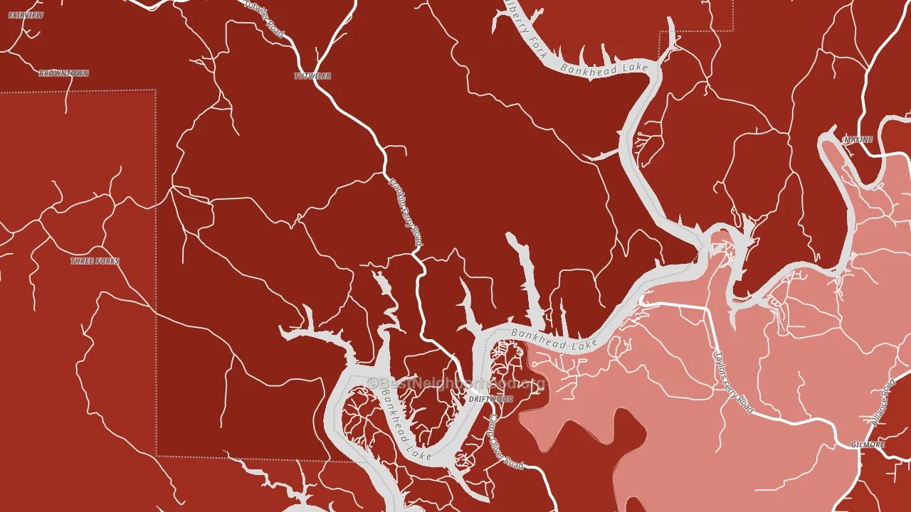 Maxine, AL block-group political-lean map