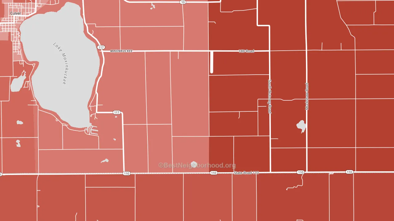 Maxinkuckee, IN block-group political-lean map