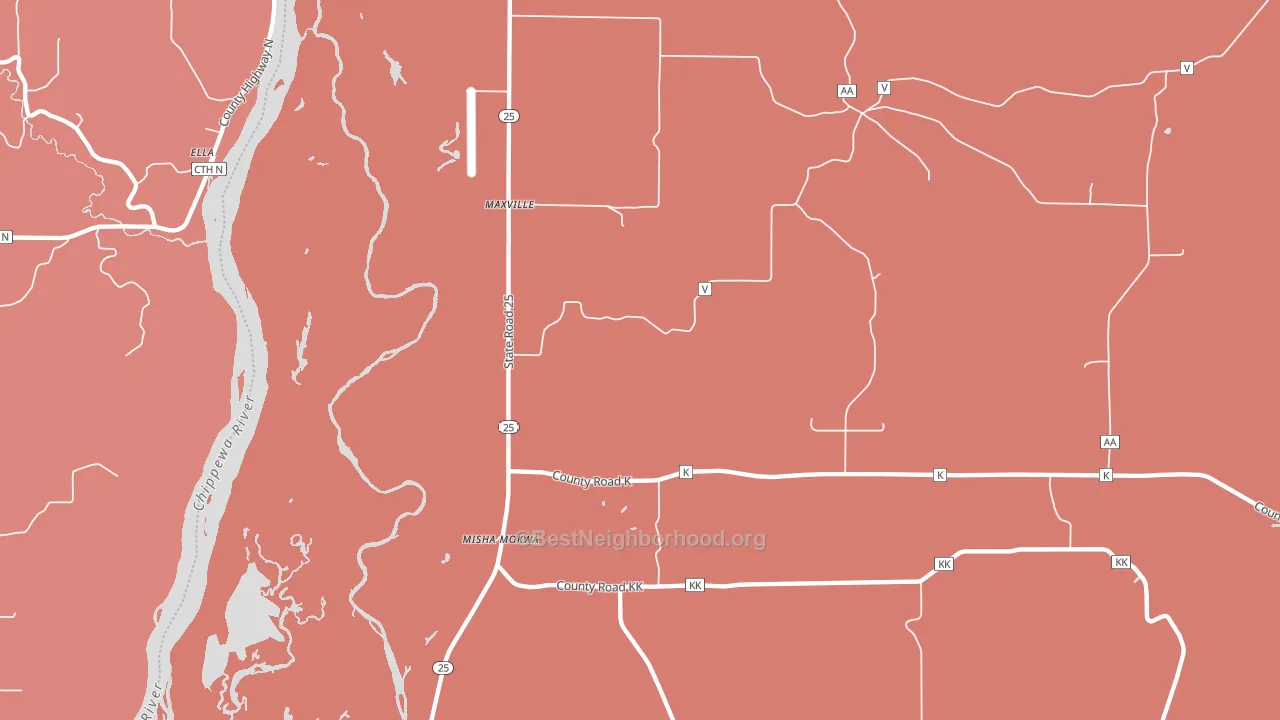 Maxville, WI block-group political-lean map