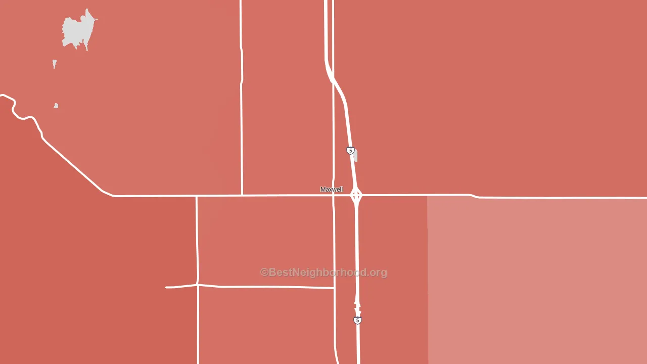Maxwell, CA block-group political-lean map