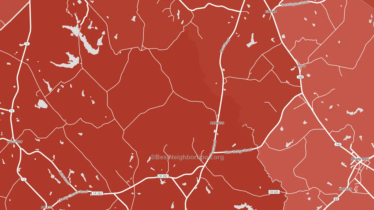 Maxwell, GA block-group political-lean map