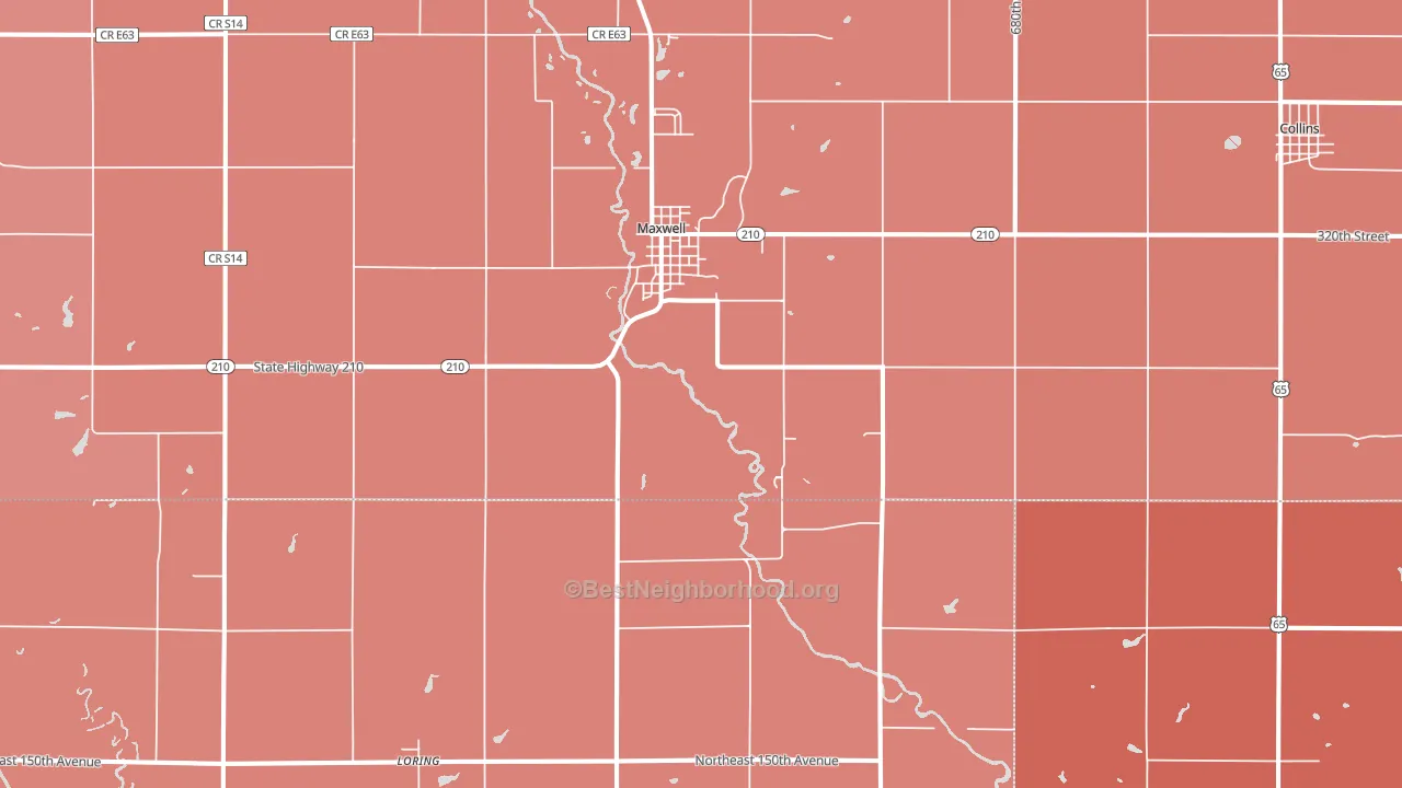 Maxwell, IA block-group political-lean map