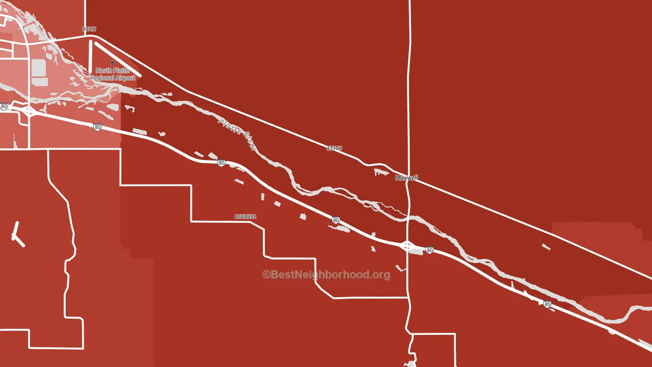 Maxwell, NE block-group political-lean map
