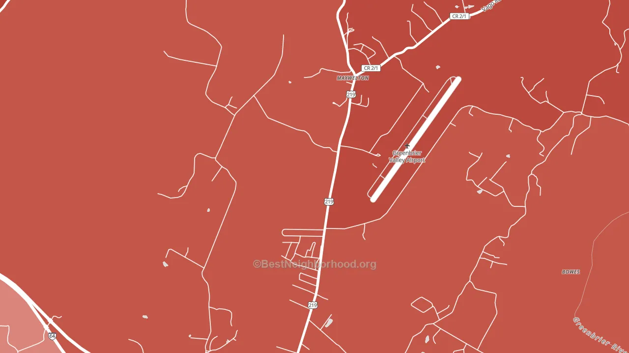 Maxwelton, WV block-group political-lean map
