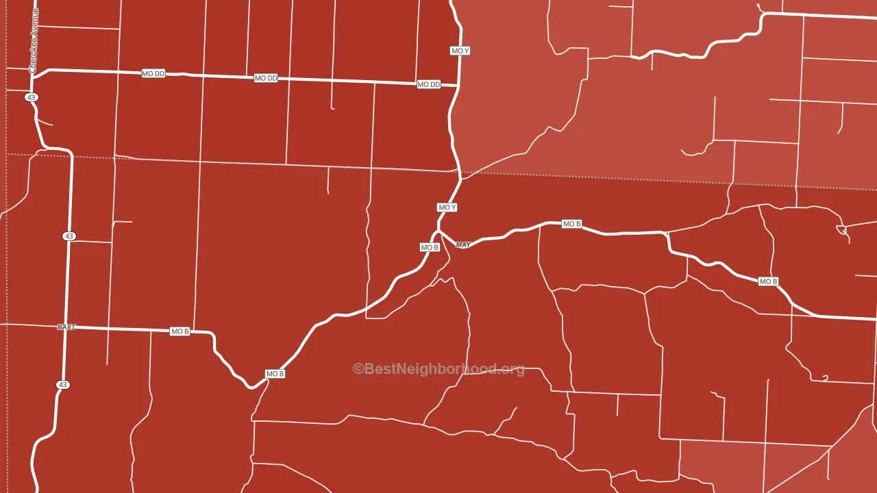 May, MO block-group political-lean map