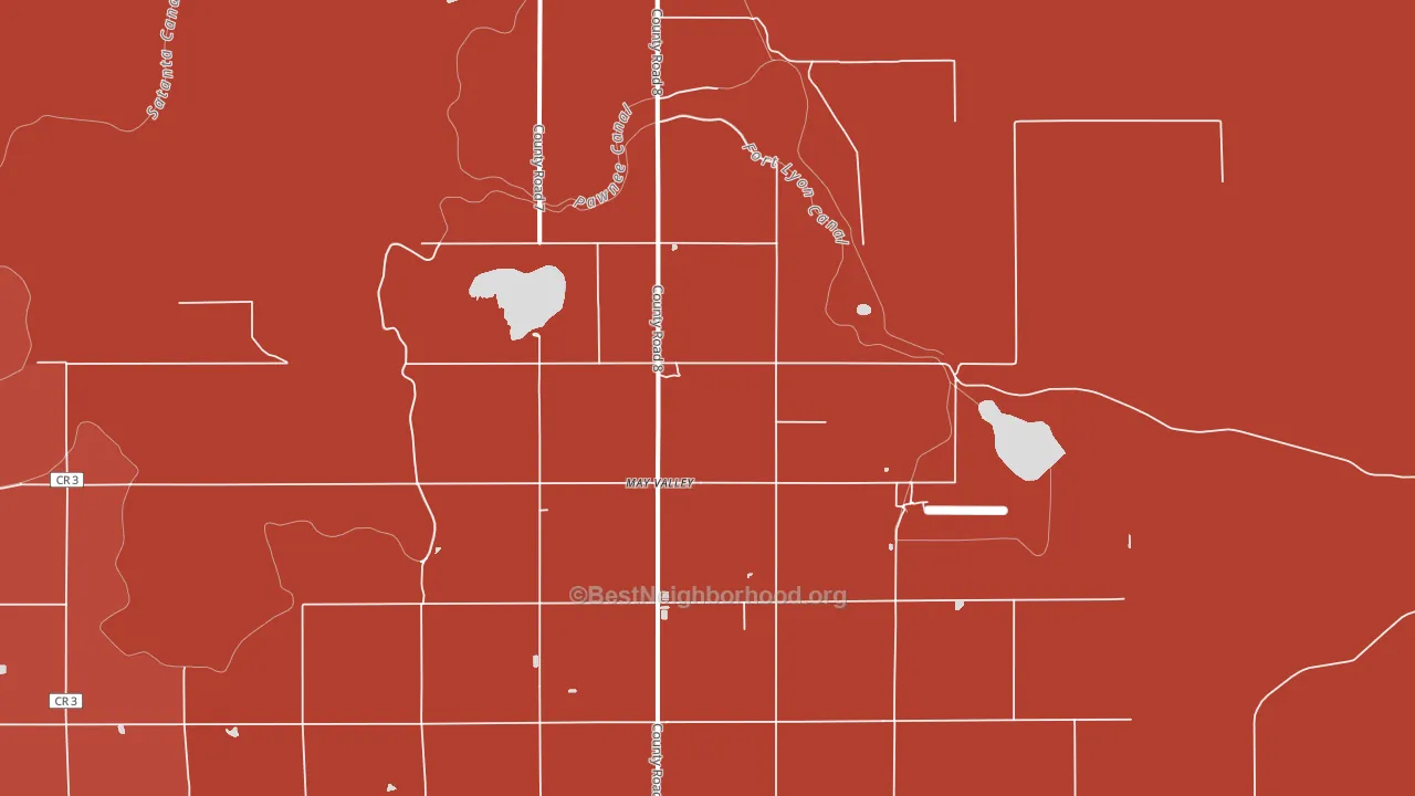 May Valley, CO block-group political-lean map