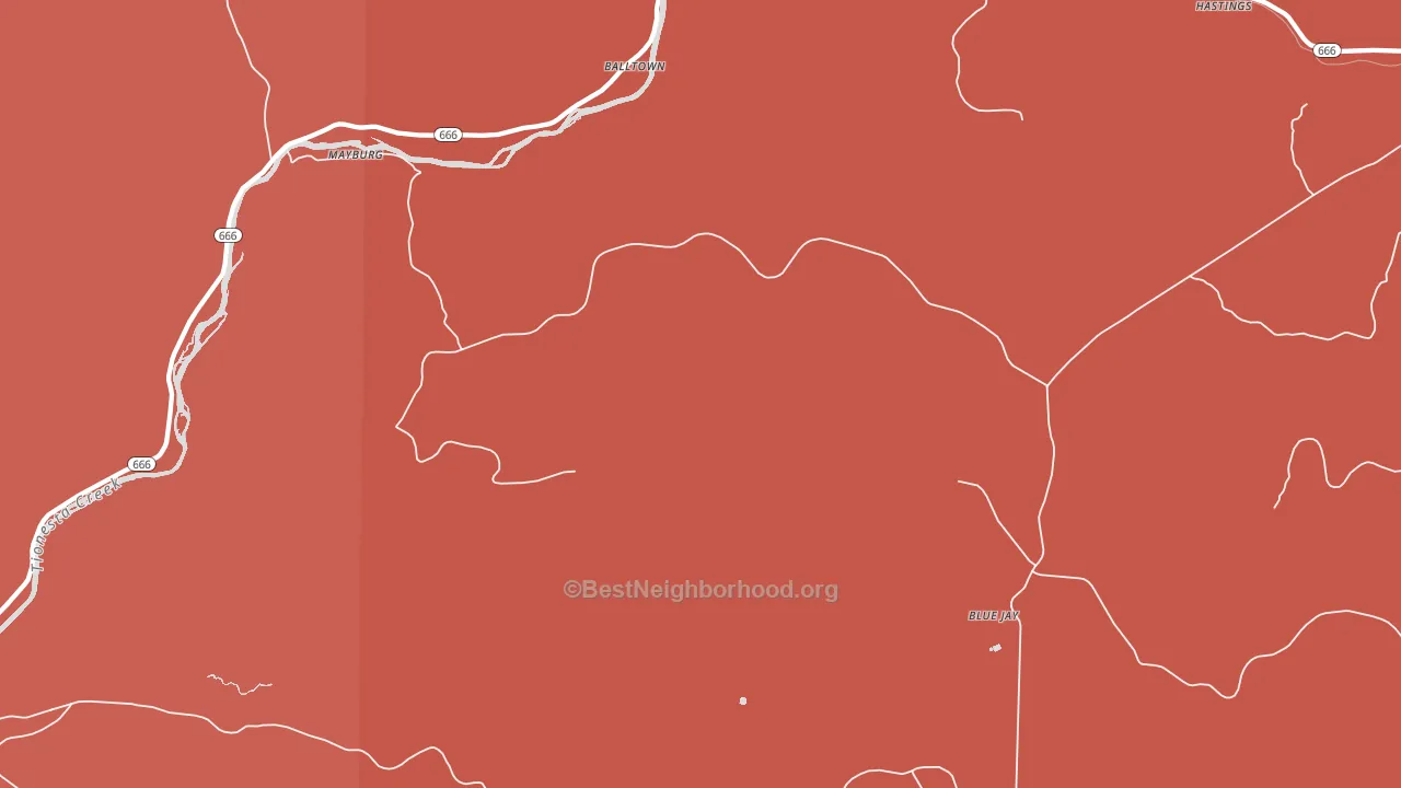 Mayburg, PA block-group political-lean map