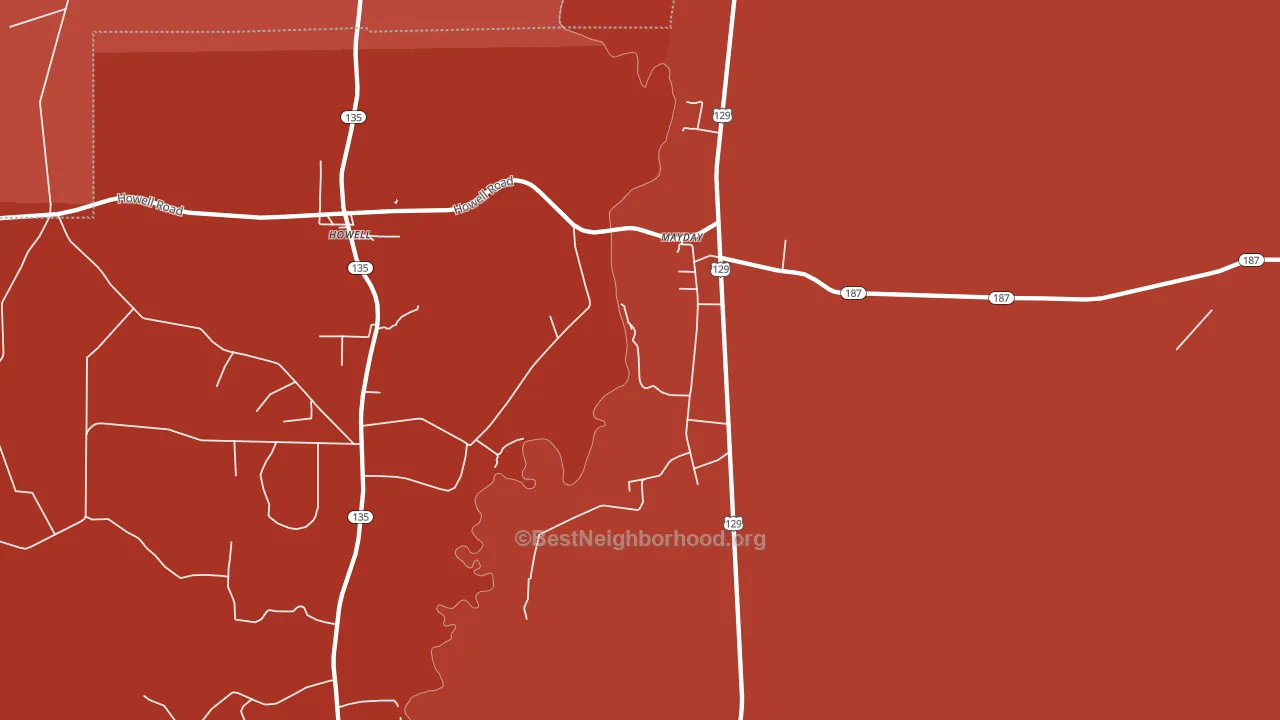 Mayday, GA block-group political-lean map
