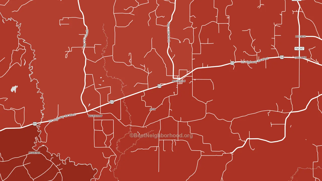 Maydelle, TX block-group political-lean map
