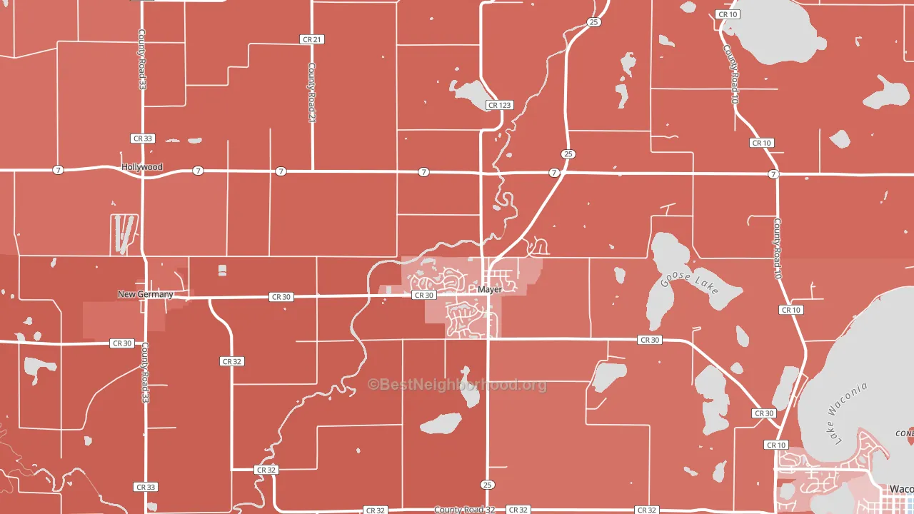 Mayer, MN block-group political-lean map