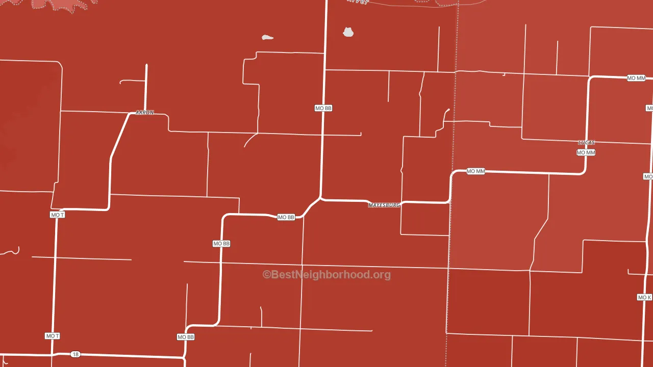 Mayesburg, MO block-group political-lean map