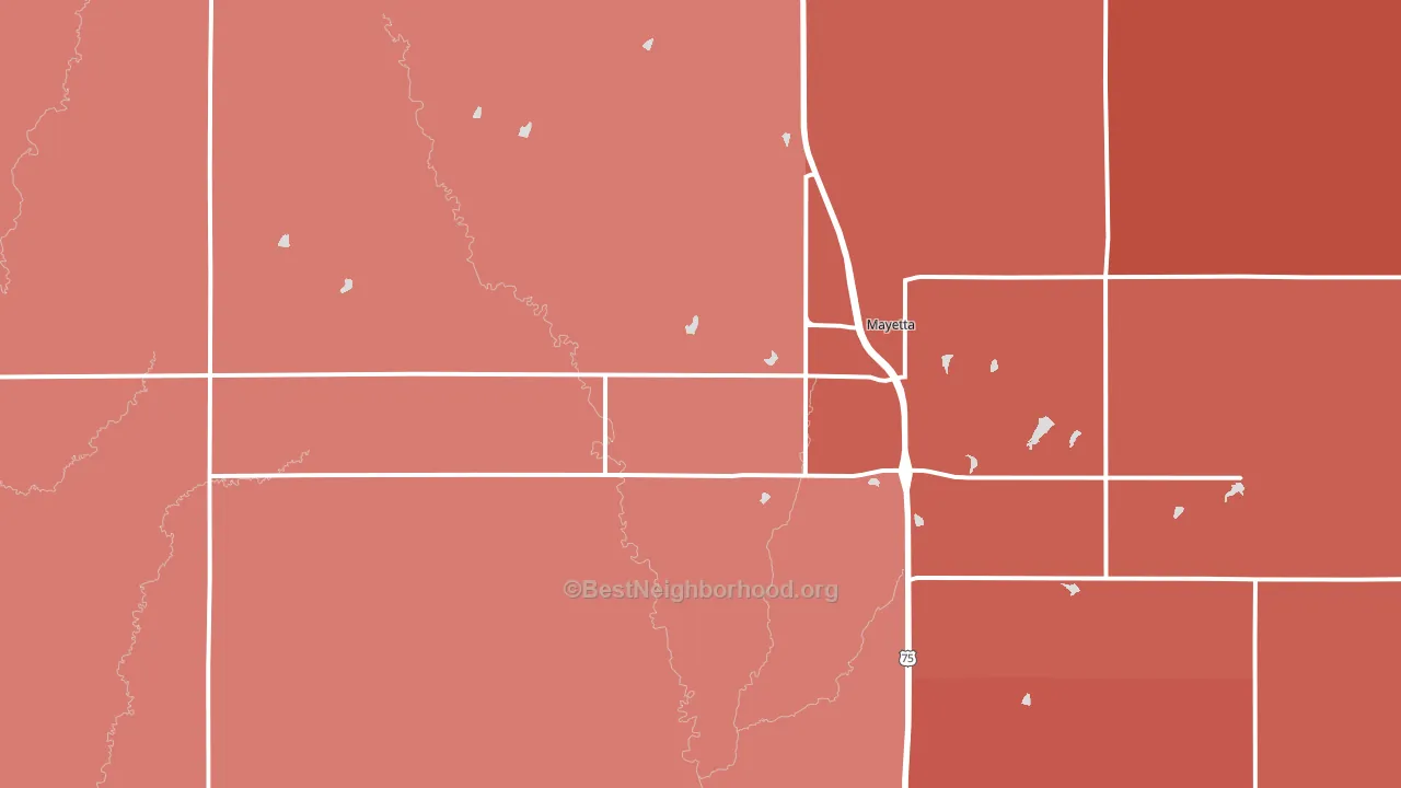 Mayetta, KS block-group political-lean map