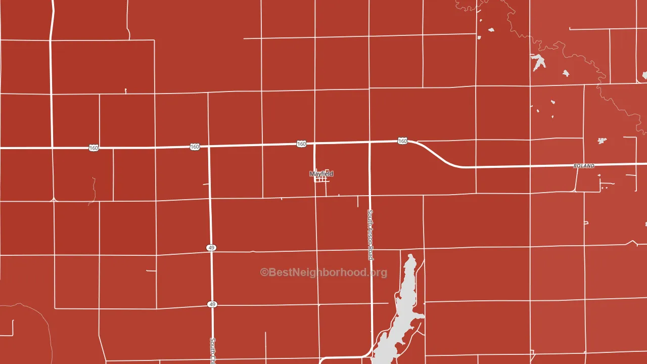 Mayfield, KS block-group political-lean map